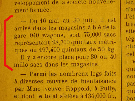 Arrivage de blé en quantité