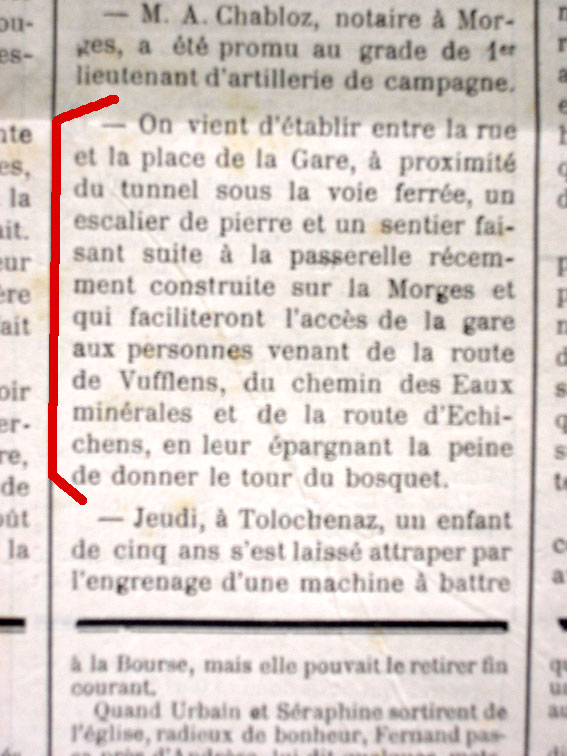 Un nouvel escalier à l'ouest de la gare