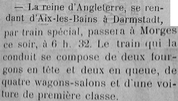 La Reine Victoria passe à Morges